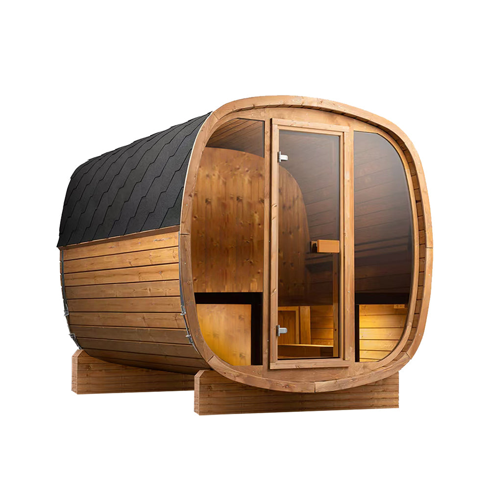 Orivon Auris Two outdoor red cedar sauna for 3–4 people view 3
