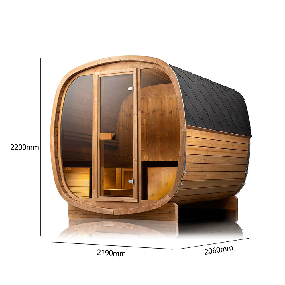 Orivon Auris Two outdoor red cedar sauna for 3–4 people view 5